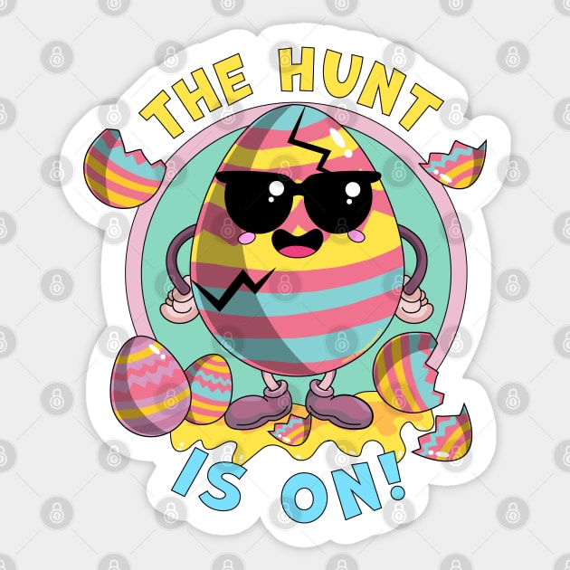 The Egg Hunt Is On - Funny Easter Sticker by OrangeMonkeyArt